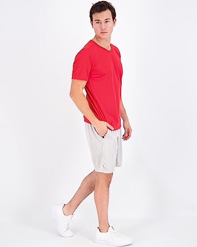 5 Pack: Men’s V Neck Mesh Active T-Shirt Essentials Performance Workout Gym Training Quick Dry Fit Dri Breathable Short Sleeve Under Shirt Athletic Sport Fitness Exercise Running Top Spf,Set 5-Xxl #TOP4