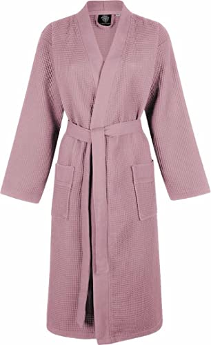 Peignoir gaufré unisexe en coton style kimono tissu piqué