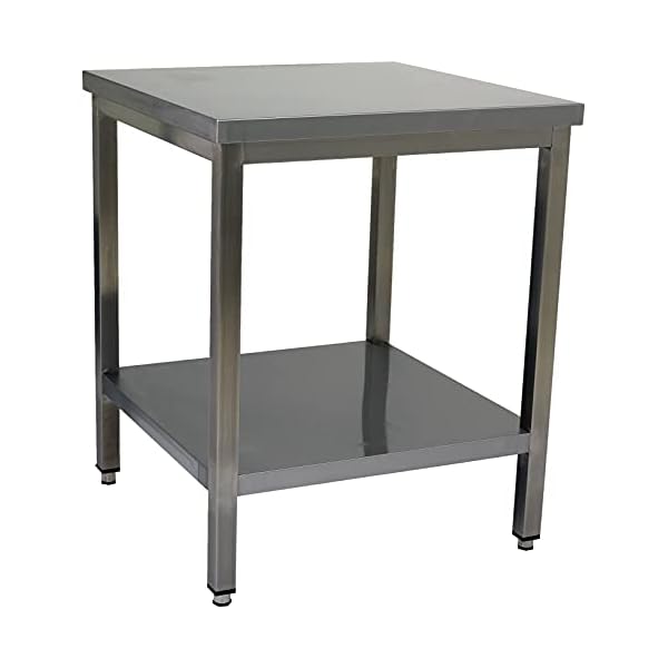 Saro Edelstahltisch, mit Unterblatt - 700 mm Tiefe, 700mm