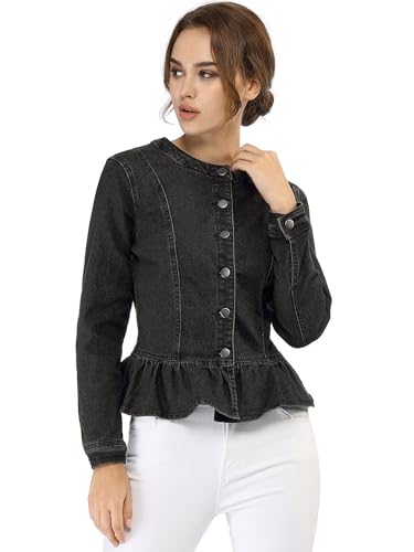 Veste en denim courte à basque pour structurer les silhouettes féminines - 3