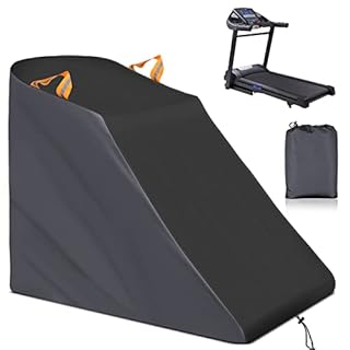 XYZCTEM Treadmill Cover Waterproof Dustproof Running Machine Cover Exercise Workout Equipment Protective with Windproof Drawstring and Air Vents for Home Gym Indoor Outdoor(Black & Grey)