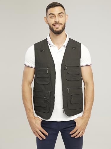 Image of Men's Poplin Outdoors Travel Sports Multi-Pockets Work Fishing Vest