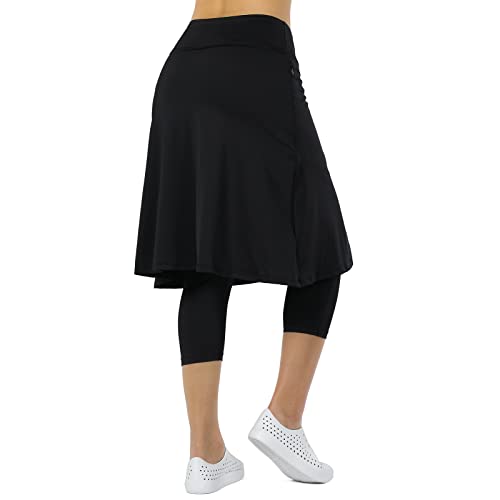 Women Athletic Knee Length Skirts with Leggings,Skorts Leggings&Skirted Capris Skorts for Women Yoga Pockets2
