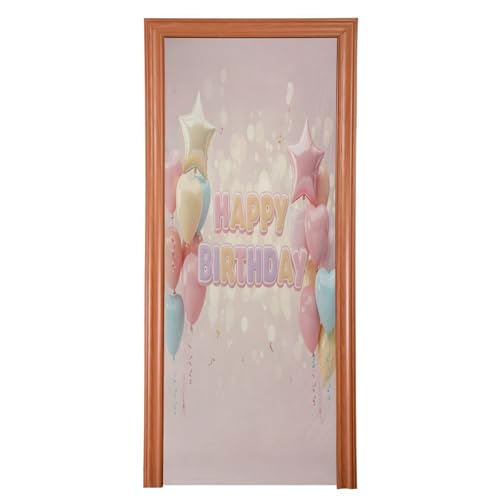 FLildon Birthday Balloons Door Cover Decoration, Party Accessory Porch Decor for Festive Ornament Room Door Covers 36 x 98 Inch