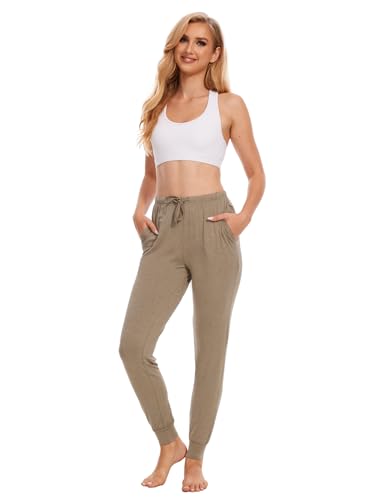 Image of GYS Women's Pajama Pants - Viscose Made from Bamboo, Joggers Pants with Pockets Comfy Lounge Sleep Pants Pj Bottoms