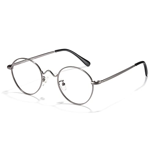 Image of Cyxus Blue Light Blocking Glasses Round Metal Frame Computer Glasses | Blue light blocking glasses featuring round metal frame, comfortable fit and versatile use for work, study and entertainment