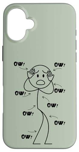 Ow Ow Stick Character Figure Humor Chronic Pain Awareness �X�}�z�P�[�X iPhone 16 Plus �p