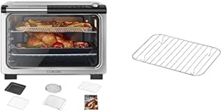11-in-1 26-Quart Ceramic Toaster Oven Air Fryer Combo & Roast Rack for Cooking, Baking