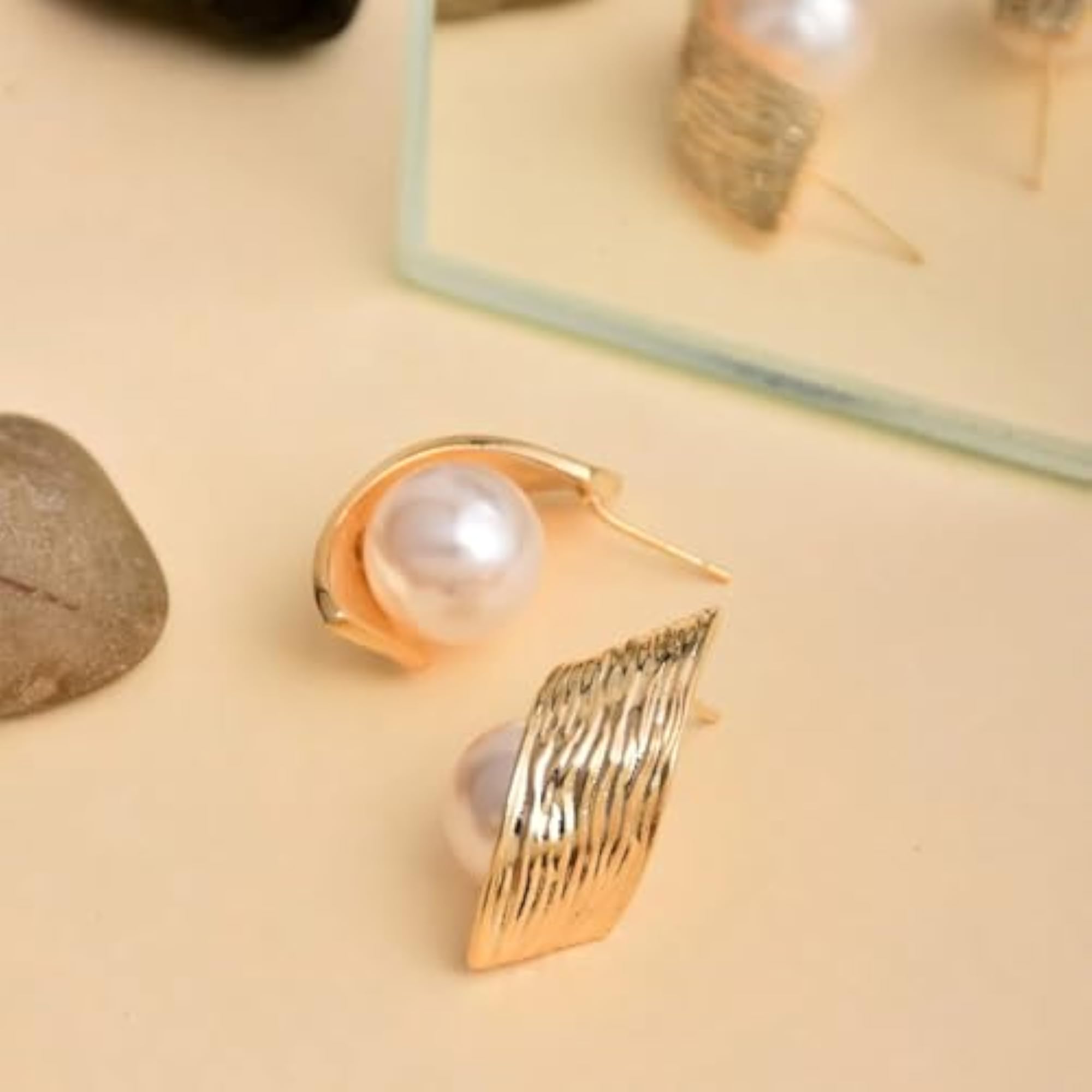 Women's Stylish Plated Stud Earrings Set, Western Design