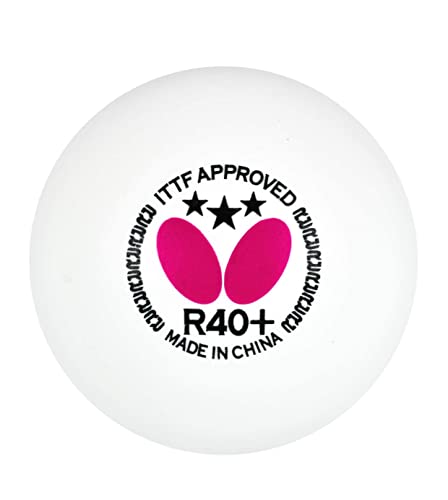 Butterfly R40+ 3* Table Tennis Ball- box of three, White, Pack Of 3 - Image 3