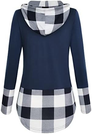 MCKOL Women's Thin Hoodies Pullover Plaid Patchwork Long Sleeve Hooded Sweatshirts Fall Long tops to Wear with Leggings 3 MCKOL Women's Thin Hoodies Pullover Plaid Patchwork Long Sleeve Hooded Sweatshirts Fall Long tops to Wear with Leggings