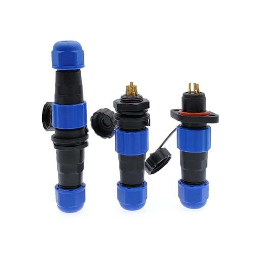 Conector impermeable SP13 IP68 para instalaciones eléctricas de exterior con 6 pines 2
