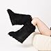 CELNEPHO Black Women's Fur Boot Comfortable Furry Knee High Boots Round Toe Warm Snow Boots Fashion Winter Boots