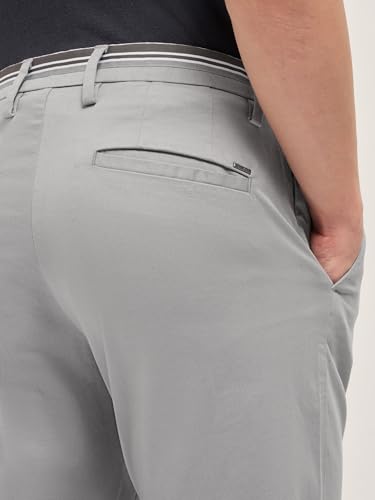 Image of Men's Grey Cotton Straight Fit Casual Trouser