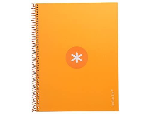 Cuaderno espiral liderpapel a4 micro antartik tapa forrada 80h 90 gr cuadro 5mm 1 banda 4 taladros mostaza