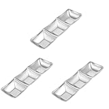 Alipis 3 Stück Dip Servierteller mit Fächern Multifunktionale Sauce Schalen für Snacks Dips und...