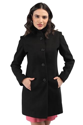 Image of CHKOKKO Women Chic Winter Coat Single Breasted | Knee Length Design with Buttoned Closure and Practical Front Side Pockets for Stylish and Comfortable Wear