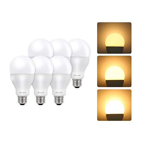 Jolux 3-Way Led Light Bulbs 40 75 100 Watt Equivalent,Energy Efficient 15 Watt,Soft White,2700K,Indoor Standard E26 Bulb, (6 Count (Pack Of 1)) #TOP13