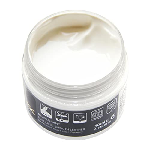 Fenteer Crema Restauradora de Color para Cuero, Bálsamo Reparador de Cuero para Bolsos Y Zapatos, Blanco