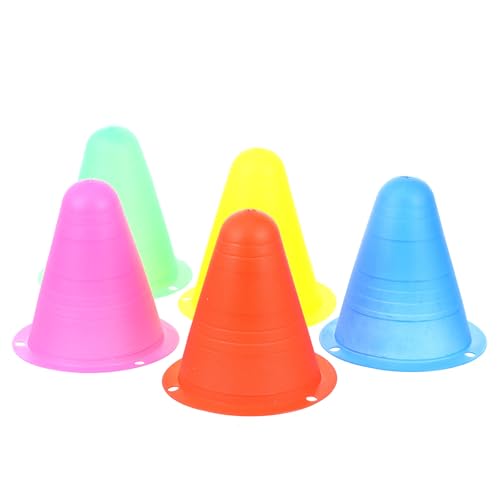 FUNOMOCYA Conos de Tráfico para Patinaje 25 Piezas Colores Variados Amarillo Rojo Verde Azul Rosa Resistentes al Viento para Entrenamiento Exterior y Ejercicios de Agilidad