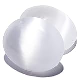 KALIFANO 2 Pack Selenite Worry Stone with Healing & Calming Effects - High Energy Palm Stone Used for Cleansing and Protection (Information Card/Certificate of Authenticity Included)