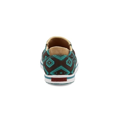 Image of Twisted X Women's Women's Southwestern Pattern Casual Kicks Slip-On Shoes - WCA0058 11 M US Chocolate /Turquoise