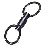 Autuveen Titanium Quick Release Keychain,Black Detachable Key Ring Pull Apart Keychain,Key Holder Ac