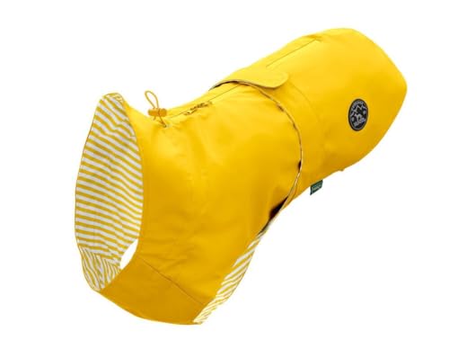 Hunter Hunde-Regenmantel Milford, Farbe: gelb, ergonomische Passform für optimalen Schutz, individuell verstellbar, Reißverschluss für Geschirrträger, pflegeleicht & waschbar bei 30 °C, Größe: 50