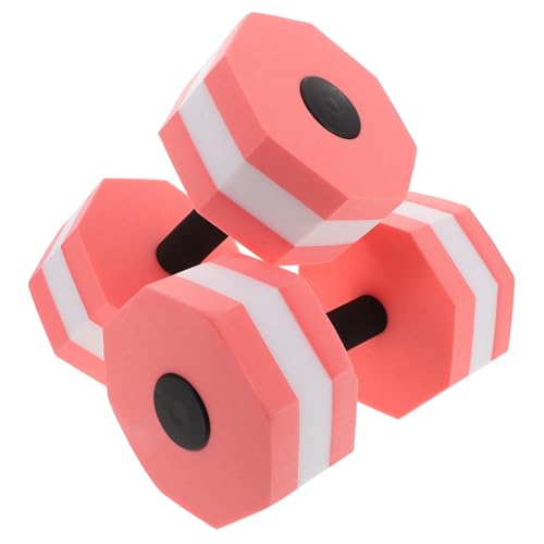 iplusmile 1 Par mancuernas de agua mancuernas deportivas octagonal mancuernas de piscina pesas de agua plana nadar pesas agua Mancillas de Eva para aeróbicos de agua peso del agua rosa