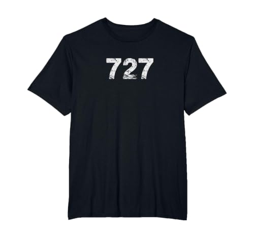 727 Area Code t-Shirt for Pinellas County Florida T-Shirt, Men's Big and Tall, Black, 4X Tall