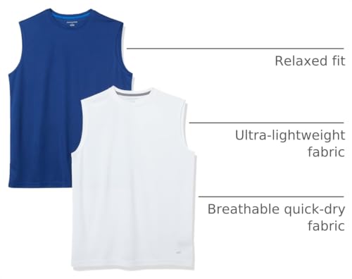 Image of Amazon Essentials Men's Gym Tank Tops, Moisture-Wicking Dry Fit Breathable Muscle Shirts, Pack of 2