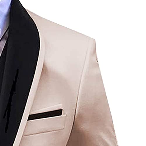 JEsilunmaMY Mens Slim Fit Business Suits Casual 1 Button Shawl Collar 3 Piece Blazer Sets Wedding Prom Jacket Vest & Pants3