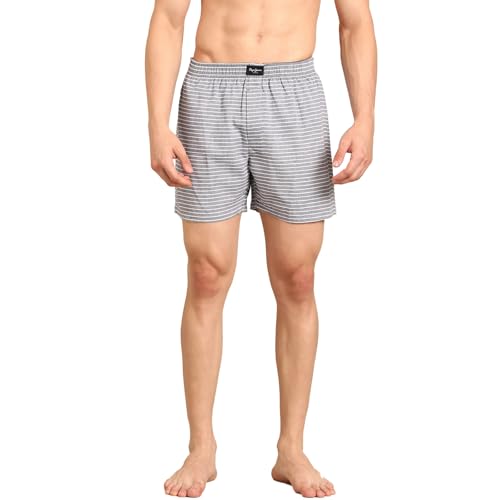Image of Pepe Jeans Men's Cotton Boxer Shorts Relaxed Fit Striped Boxers (Pack of 2)
