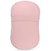 Ely's & Co. Patent Pending Jersey Cotton Quilted Waterproof Hourglass Bassinet Sheet All in one Bassinet Sheet and Bassinet Mattress Pad Cover, Pink
