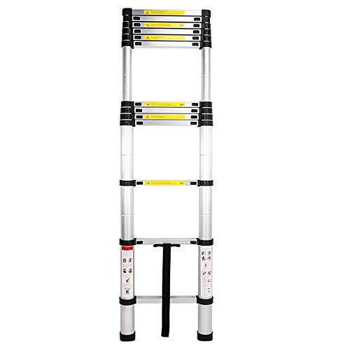 Foxmey Extension Ladder, Telescoping Ladder, 12.5ft 3.8m Telescopic Extension Step Ladder Aluminum Alloy Folding Multi Purpose (Step Ladder)