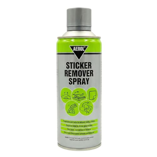 Image of Aerol Adhesive Remover Spray Grade 835, 275g (406ml) | Sticker, Label & Glue Residue Remover | Removes Tape, Decal & Adhesive Residue | For Glass, Metal, Certain Plastics & Painted Surfaces