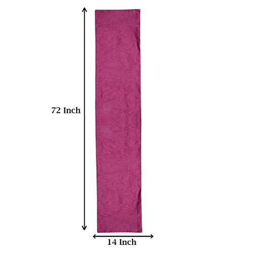 Image of E-EZRA Premium Raw Silk Table Runner for Centre Table / Coffee Table / 4 Seater / 6 Seater Dining Table (72 Inch, Rani Pink)