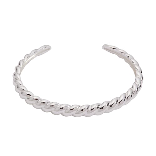 Alex and Ani Puffy Rope Texture Cuff Bracelet, Shiny Silver