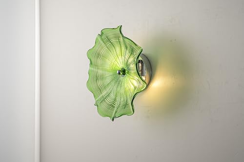 Mermiviok Hand Blown Art Glass Wall Decor, Blown Glass Wall Plates, 12 Inch Wall Mounting Murano Glass Wall Art for Kitchen, Living Room, Staircase, Hallway