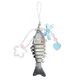 GAXAYA Fish Keychains Funny Fishing Keychain for Fisherman Cute Y2K Phone Charms Bag Charms Purse Accessories