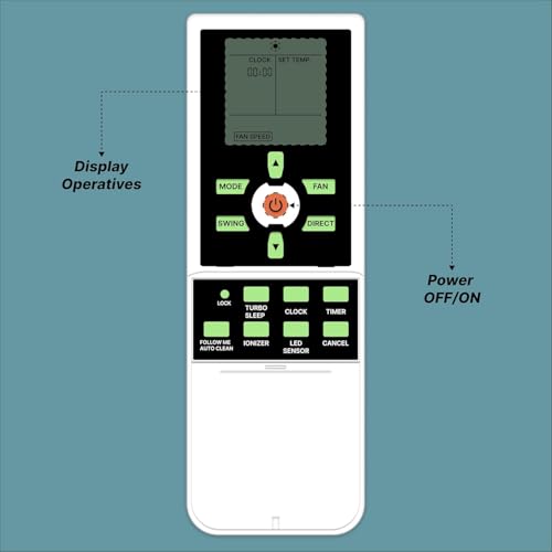 Image of AC Remote Control Suitable for Videocon, Voltas, Midea, Kenstar & Bluestar AC | 55 AC Remote Control - Please Match Every Button with Your Old Remote (VCON-55)