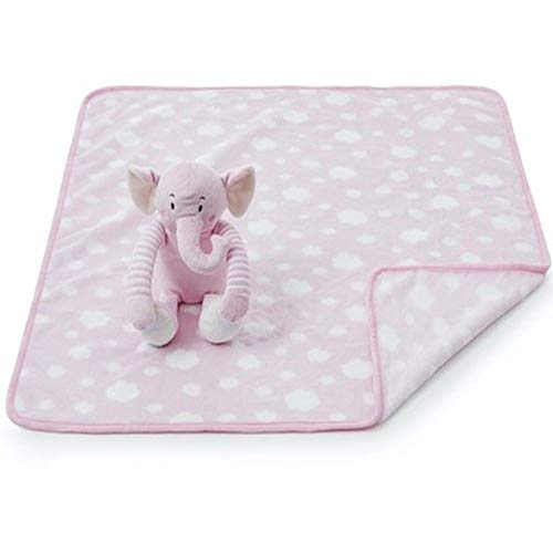 Manta Bebe Naninha Loani e Elefante Fofinho de Pelúcia Rosa