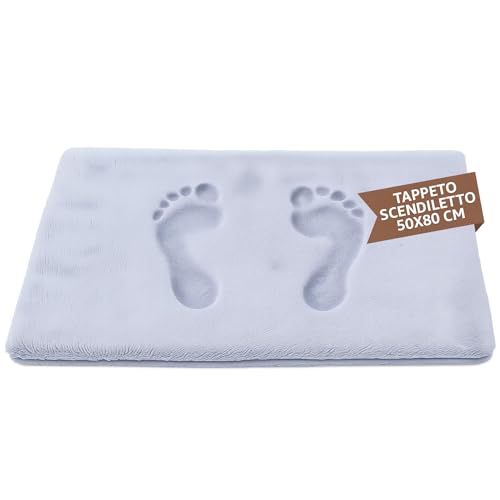 SONIT – Tappeto Scendiletto Carta Da Zucchero 50x80 cm, Morbido per Camera da Letto e Salotto, Antiscivolo Assorbente per Interni, Tappeto Moderno e Lavabile per Uso Quotidiano