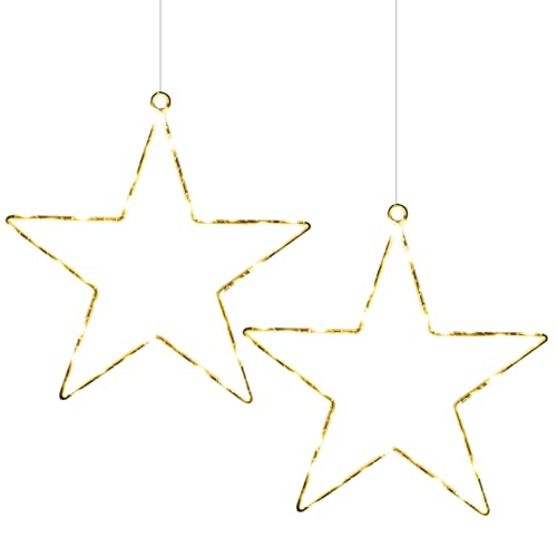 CMYK LED Weihnachtsstern Fensterlichter mit 2 Pack 40 warmweiße LED...