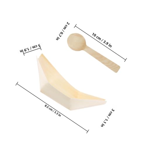 Bandejas para sushi en forma de barco de madera sintética miniatura 2