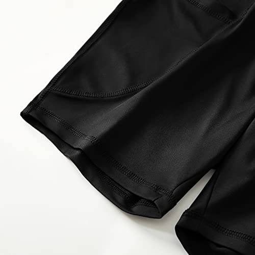 Honwenle Women's Plus Size Yoga Shorts High Waist Workout Biker Volleyball Athletic Running Exercise Sports Gym Stretch Tummy Control Stretchy Shorts With Two Side Pockets Black 2X 3X 4X 5X #TOP5