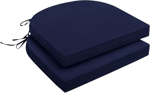 Image of Patio D-8 Patio Chair Cushion for Outdoor, Indoor Chair Cushion Pad, Square Chair Pad Terracotta, Comfortable Patio Foam Cushions (Royal Blue) (Pack of 2, Cushion Thinkness 5 cm)