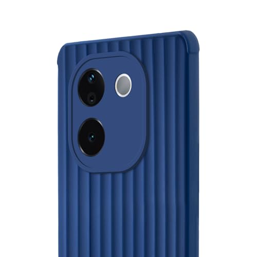 Image of Mr. Case Back Cover for Vivo T3 Pro 5G Sleek & Soft Silicon with Textured Back | Anti-Slip Grip & Minimal Bulk - Blue