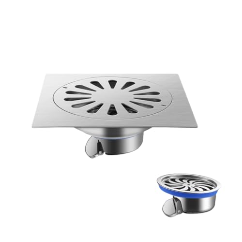 Sumidero Terraza Desagüe De Suelo De Acero Inoxidable Apto para Tuberías De 75110 Cocina Jardín Baño Autosellante Gran Diámetro 20X20cm Succión Magnética