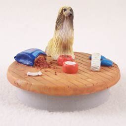 Conversation Concepts Miniature Afghan Tan & White Candle Topper Tiny One 